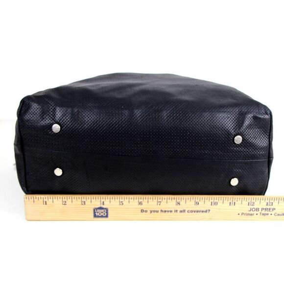 Pauric Sweeney ITALY PERFORATED BLACK GENUINE LEATHER SATCHEL HANDBAG TOTE PURSE - Picture 14 of 16